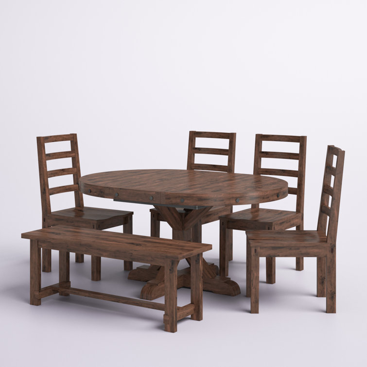 Trevion 6 piece mahogany solid wood store dining set